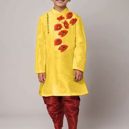 DEVOILER Boys Floral Printed Straight Kurta-picture-28