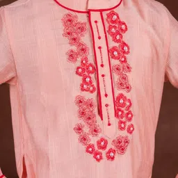 TOPLOVE Boys Floral Embroidered Regular Beads and Stones Straight Kurta with Pyjamas image 2