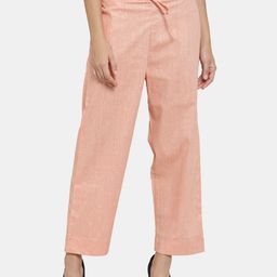 CORSICA Women Textured Mid-Rise Cotton Parallel Trousers-picture-26