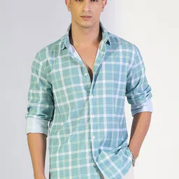 SHOWOFF Men Checked Long Roll-Up Sleeves Shirt-picture-32