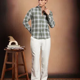 Campus Sutra Men Comfort Multi Stripes Checked Casual Shirt-image-84