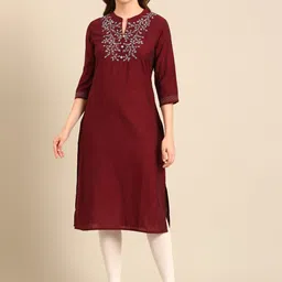 Anouk Women Cold-Shoulder Sleeves Chikankari Kurta-picture-36