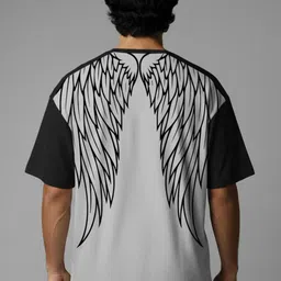 Crazymonk Fallen Angel Graphic Printed Drop-Shoulder Sleeves Cotton Oversized T-shirt-picture-10