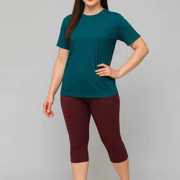 DRAXSTAR Women T-Shirt & Capri Swim Set-image-6