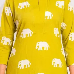 Coordnord Pure Cotton Printed Mandarin Neck Three Fourth Sleeve Tunic With Trouser Co-Ords image 4