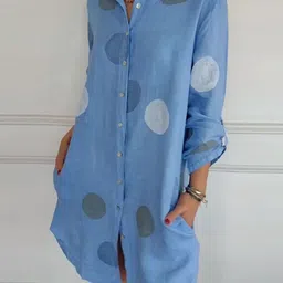 StyleCast Print Shirt Dress-image-3