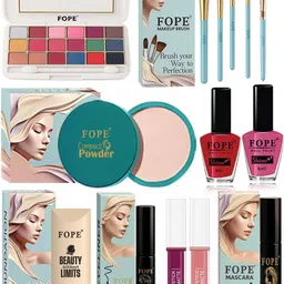 FOPE Set Of 14 Foundation Compact Mascara Lipstick Nail Polish & Brush Set-picture-36