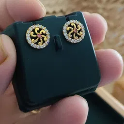 OM KRISHIV COLLECTION Floral Studs Earrings image 1