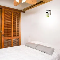 1ST TIME Green & White Colourblocked Wood Contemporary Rectangle Shaped Wall Lamp image 2