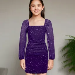INCLUD Girls Embellished Embroidered Bodycon Mini Dress-picture-34