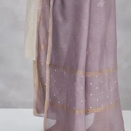 Fabindia Polka Dots Embroidered Mukaish Cotton Silk Dupatta image 5