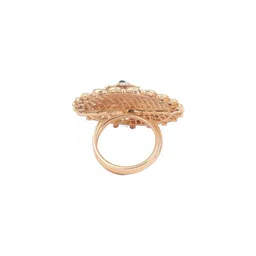 ODETTE Gold-Plated Artificial Stones Studded Finger Ring image 2