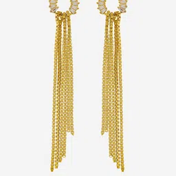 Kushal's Fashion Jewellery Gold-Plated Zircon Studded Classic Drop Earrings-picture-15