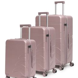 Assembly Set Of 3 Textured Hard-Sided Trolley Suitcase-picture-46