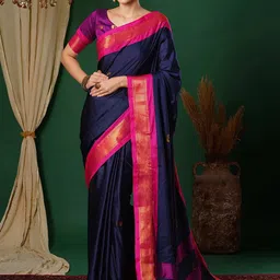 yourwish Woven Design Zari Silk Cotton Banarasi Saree-picture-18