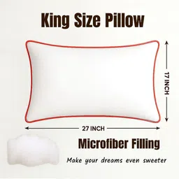 Siroki Bond Red Set of 2 Fibre Filled Polyester Breathable Sleep Pillow image 3