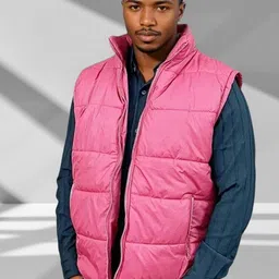 Kotty Men Mock Collar Sleeveless Puffer Jacket-picture-13