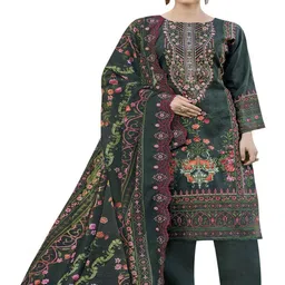 DRAVINAM Trends Embroidered Pure Cotton Unstitched Dress Material-picture-27