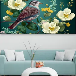 DEKORSTATION Green & Cream Floral Printed Canvas Wall Art-picture-17