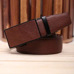 WINSOME DEAL Men Textured Slider Buckle Formal Belt-image-15