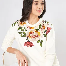 Honey by Pantaloons Women Printed Round Neck Cotton Pullover Sweatshirt-picture-11