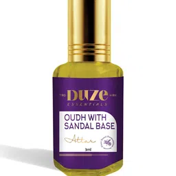 Duze Essentials Oudh With Sandal Base Long Lasting Pure & Organic Attar - 3 ml-picture-46