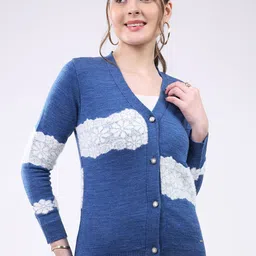 Monte Carlo Women Floral V Neck Full Sleeve Cardigan-picture-38