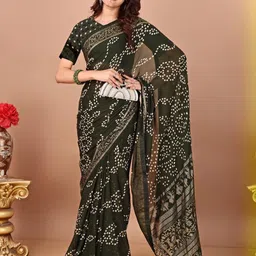 KALINI Bandhani Printed Chiffon Saree image 2