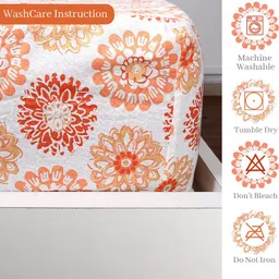 divine casa Cotton King Fitted (Elastic) 144 TC Floral Bedsheet image 3