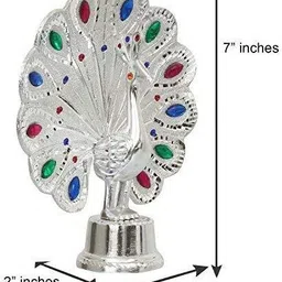 cristavista Standing Decorative Showpiece aluminium (Peacock_1) Decorative Showpiece-10 cm image 3
