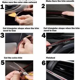 rhtdm Car Interior Moulding Trim,3D DIY 5 Meter Decorative Moulding Silver for Swift Dzire Car Beading Roll For Window, Bumper, Door, Grill and Garnish Cover image 4