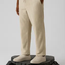 jackbella Men Regular Fit Beige Corduroy Trousers-picture-19