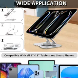 MAXXLITE Aluminium Tablet Stand Holder with 360° Rotating Base Mobile Holder image 4