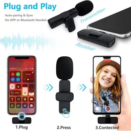 rhytech Wireless Collar Microphone for iPhone & Type-C Lapel Mic for Recording ,Vlogging Microphone image 5