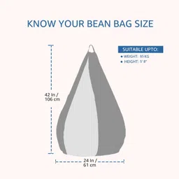 gunj XXL Tear Drop Bean Bag Cover (Without Beans) image 4