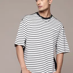 The Roadster Lifestyle Co. Striped Relaxed T-shirt-image-88