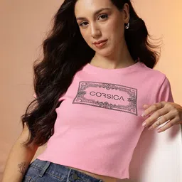 CORSICA Brand Logo Printed Slim Fit T-shirt-image-91