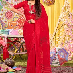 Mitera Floral Sequinned Saree-picture-12