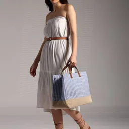 ENSAC Striped Structured Handheld Bag with Tasselled-picture-10