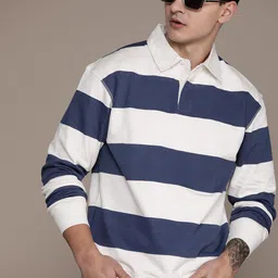 Roadster Men Striped Relaxed Fit Polo Collar T-shirt-picture-41