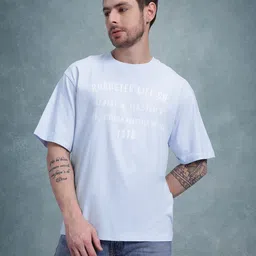 The Roadster Life Co. Printed Drop-Shoulder Sleeves Pure Cotton Relaxed T-shirt image 4