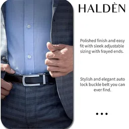 HALDEN Men Slider Buckle Closure Textured Casual Belt image 5