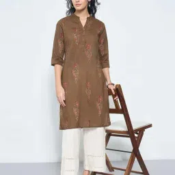 Rangmanch By Pantaloons Brown Regular Fit Printed Kurta image 4