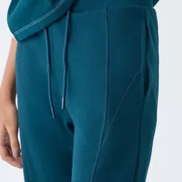 studiofit women Studiofit by Westside Teal Solid High-Rise Track Pants image 4