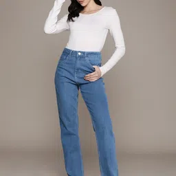 4WRD by Dressberry Women Straight Fit High-Rise Stretchable Jeans-picture-12