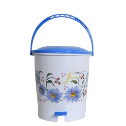 Kuber Industries White & Blue Printed Pedal Dustbins 10 L image 3
