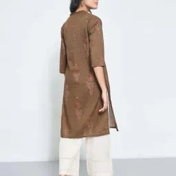 Rangmanch By Pantaloons Brown Regular Fit Printed Kurta image 2