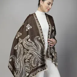 Mafadeny Brown Regular Fit Printed Stole image 3