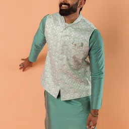 KISAH Embroidered Woven Nehru Jacket image 1