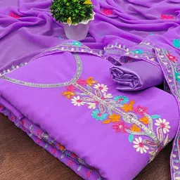 Peachmode Embroidered Unstitched Dress Material-picture-39